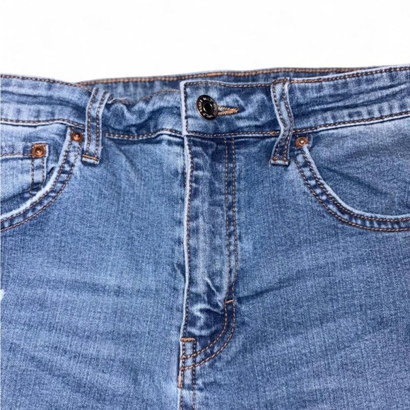 Distressed Light Blue Skinny Jeans - Picture 3 of 6